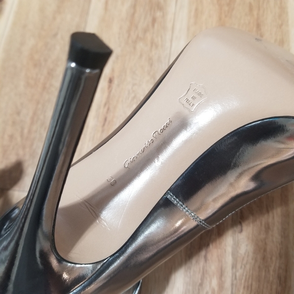 GIANVITO ROSSI Silver leather Ankle Heels - Picture 4 of 8